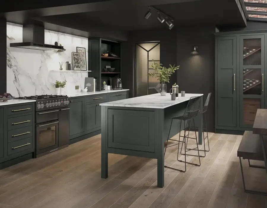 kitchen fitters Manchester, Green Kitchen.
