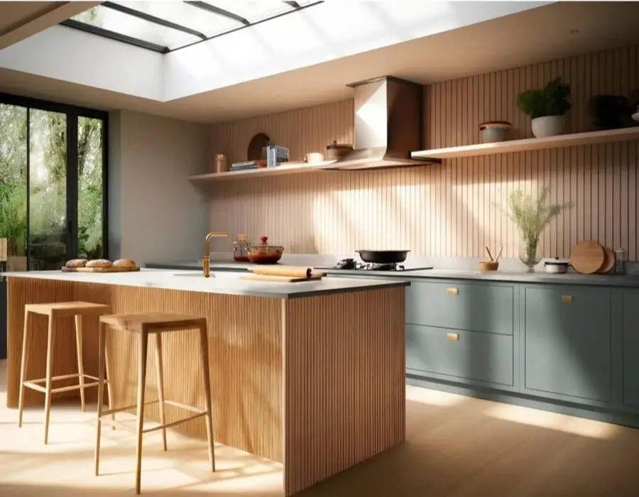 Tennyson Chamfered and Reeded Style Kitchen by NMB Kitchens and Bathrooms.
