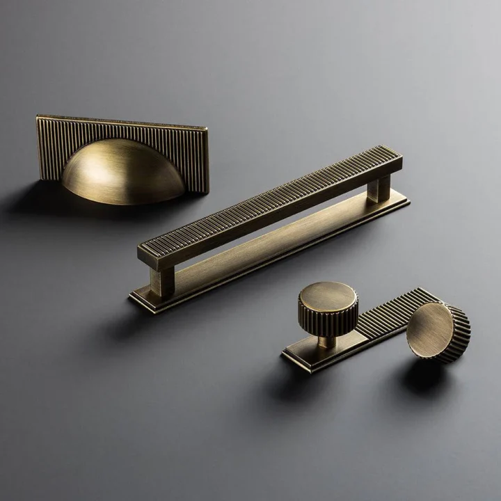 Pewter kitchen handle selection