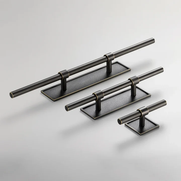 Modern t bar handle with backplate